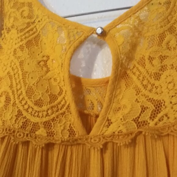 Xhilaration women's size XXL yellow lace blouse - Picture 8 of 14